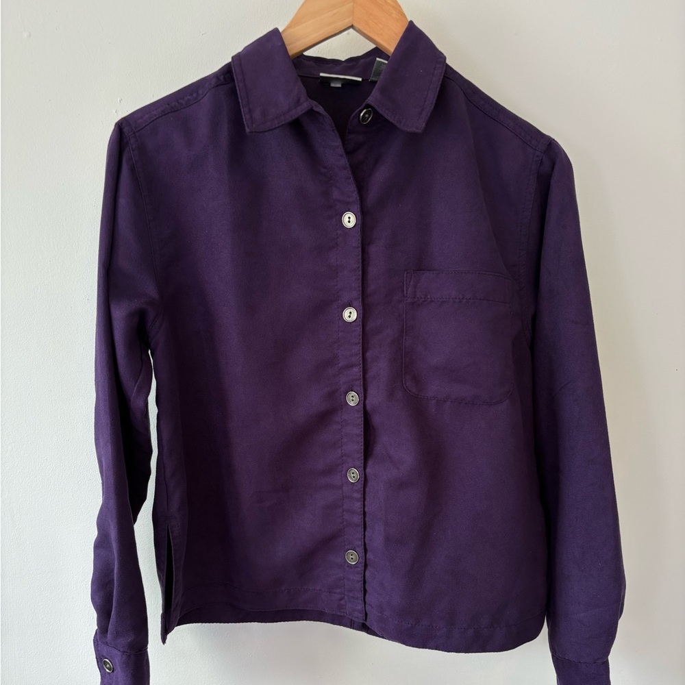Royal Purple Chicos Heavyweight Button-Up Blouse